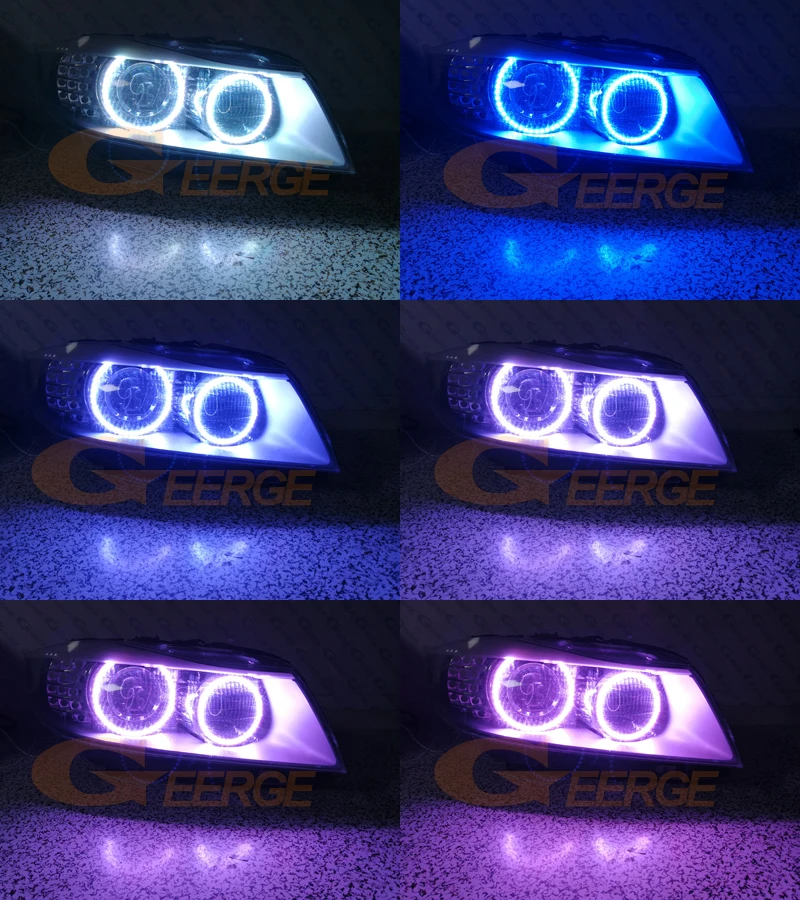 

For BMW 3 Series E90 E91 LCI 2009-2012 Excellent RF remote Bluetooth APP Multi-Color Ultra bright RGB LED Angel Eyes Car styling