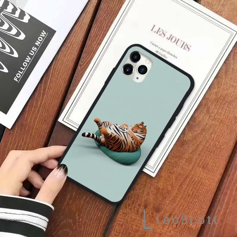 

Small animal lazily cute hippo tiger elephant Phone Case for iPhone 11 12 pro XS MAX 8 7 6 6S Plus X 5S SE 2020 XR Soft