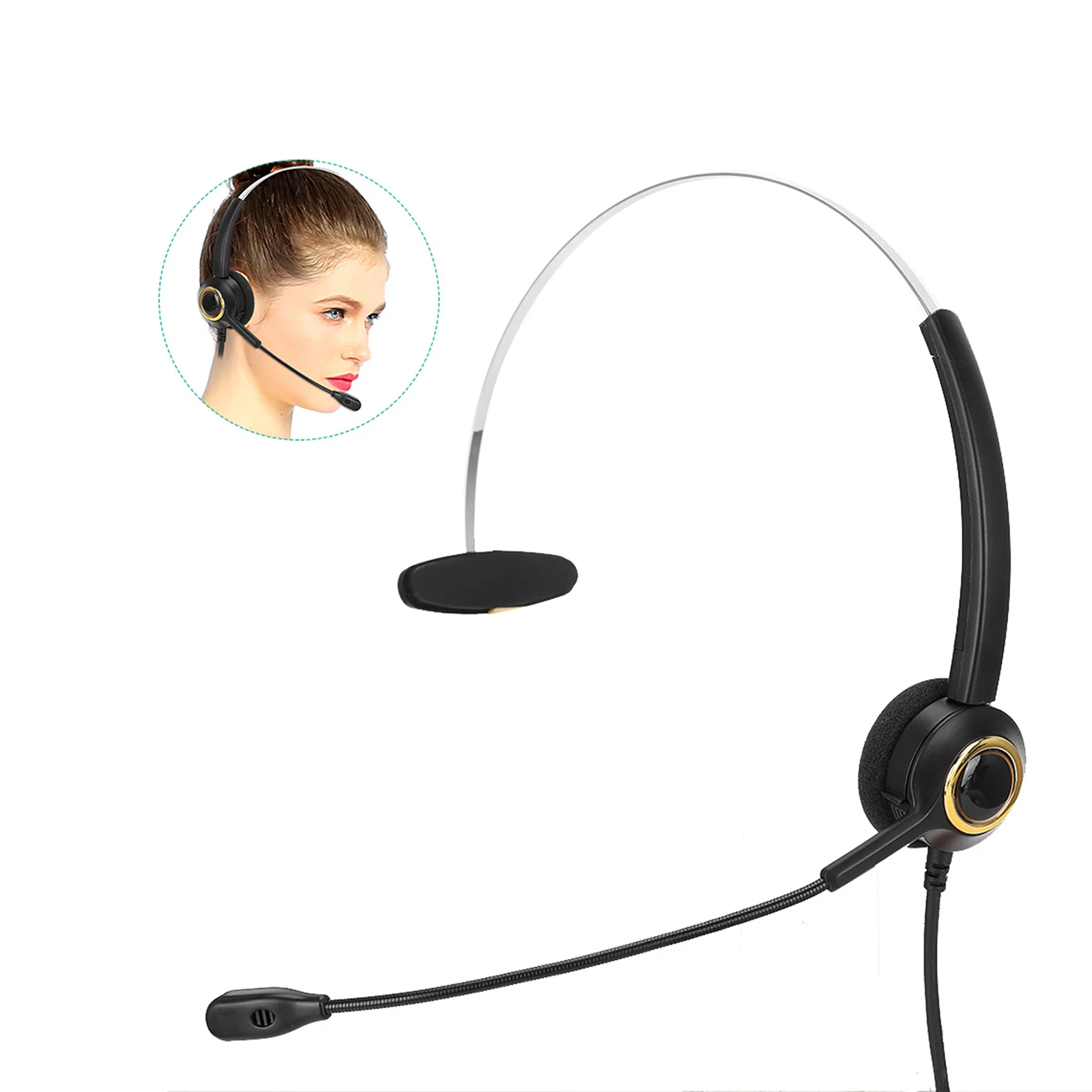 Проводная гарнитура С микрофоном оператор телефонной связи наушников Шум