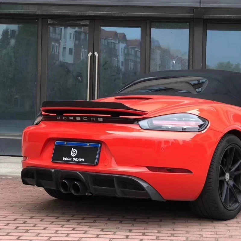Для Porsche 718 Cayman Boxster 2016 2018 диффузор губа на задний бампер спойлер передние