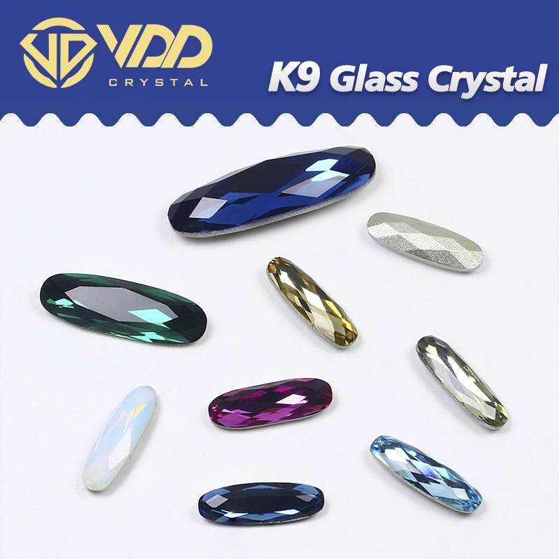 

VDD 50Pcs Long Oval Fancy K9 Glass Rhinestones Crystal Nail Art Pointback Strass Diamond For Clothes Jewelry DIY Wedding Dress