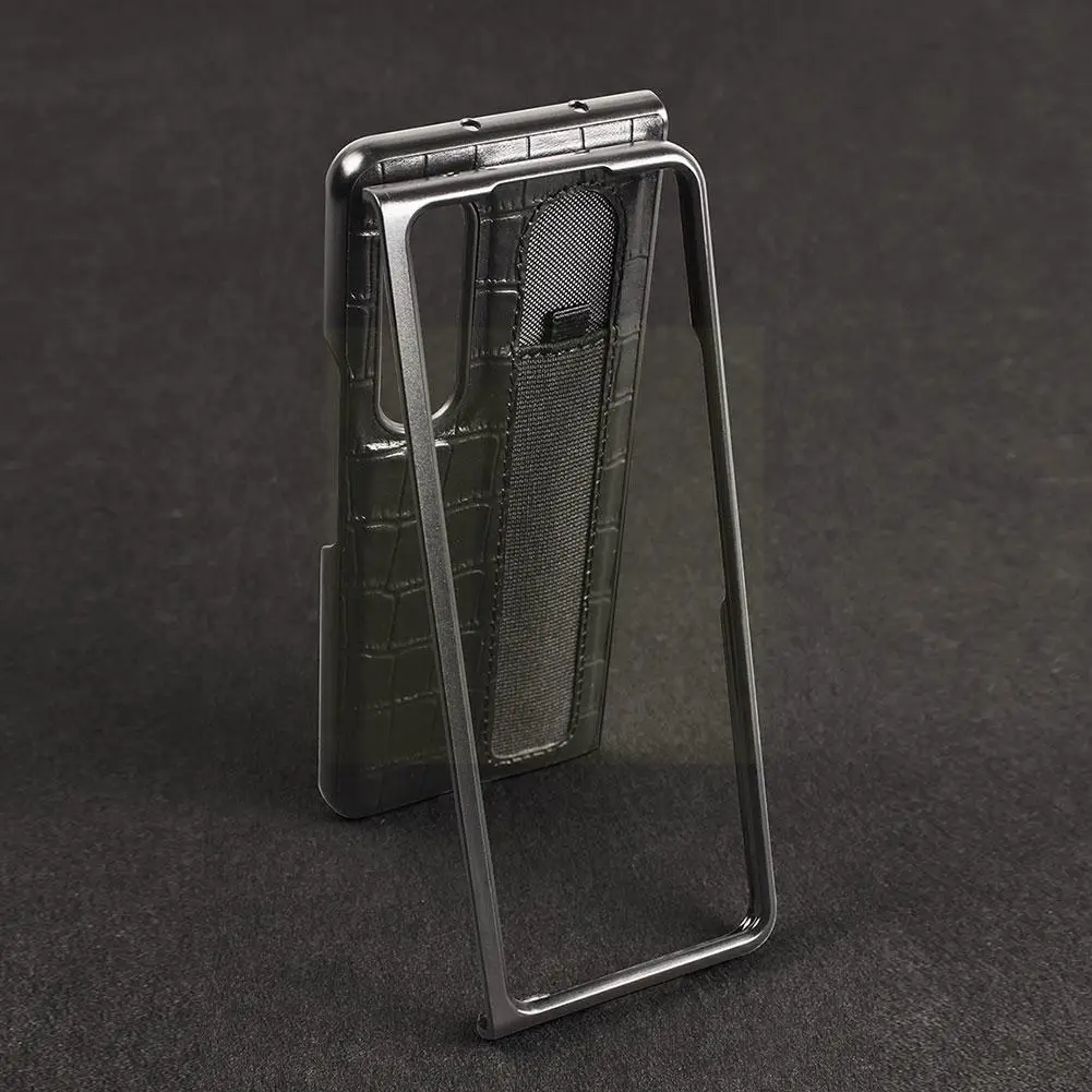 

Чехол для телефона с защитой от падения подходит для Samsung Z Fold3PU, защитный чехол из искусственной кожи, противоударный чехол D7I6