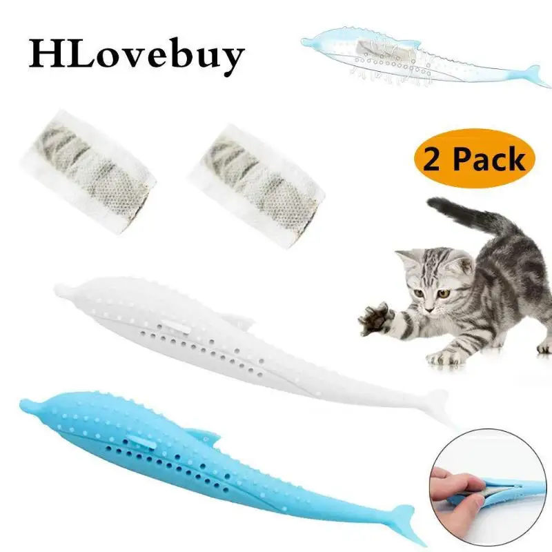 Silicone Cat Mint Fish Toy Catnip Pet Teeth Cleaning Toothbrush Molar Stick for Kitten | Дом и сад
