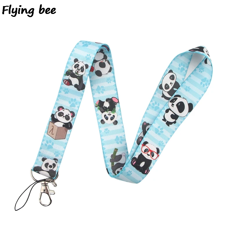 Flyingbee милая панда шнурок для телефона строп ключей ID карты фотография мужчин