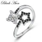 Черный ость 2021 новые оригинальные 100% стерлингового серебра 925 серебряные ювелирные изделия квадратный обручальные кольца для женщин подарок C374