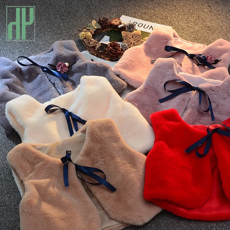 Детский жилет осенне-зимний меховой для маленьких девочек детская одежда