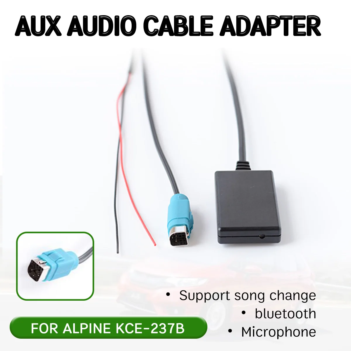 

bluetooth Aux Receiver Cable Adapter with mic for KCE-237B Hands-free Hifi wireless audio interface for Alpine 2009+ CDE-W203Ri