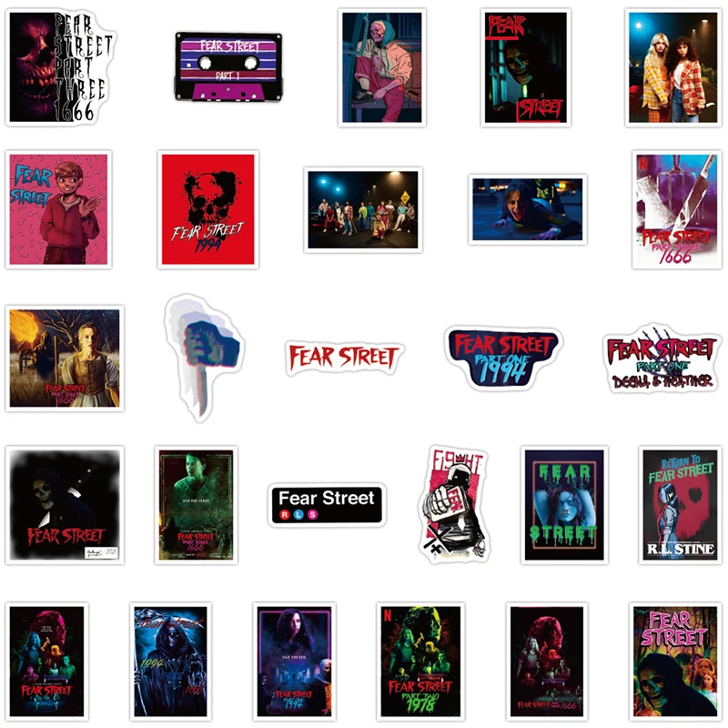 10/30/50 unids/set cl&aacute;sico americano pel&iacute;culas de Horror miedo calle dibujos animados Graffiti mezclar pegatinas para equipaje Diy funda de port&aacute;til monopat&iacute;n-2