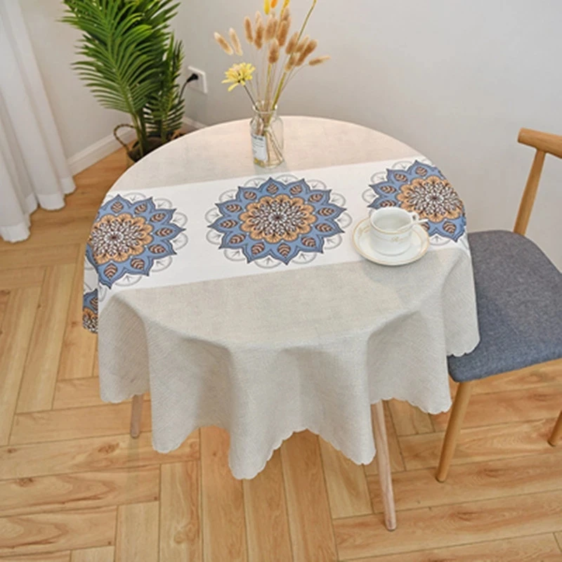 

Dining Round Table cloth Linen Tablecloth Waterproof Party Decor Christmas Tablecloth Home Textile nappe de table mariage E030
