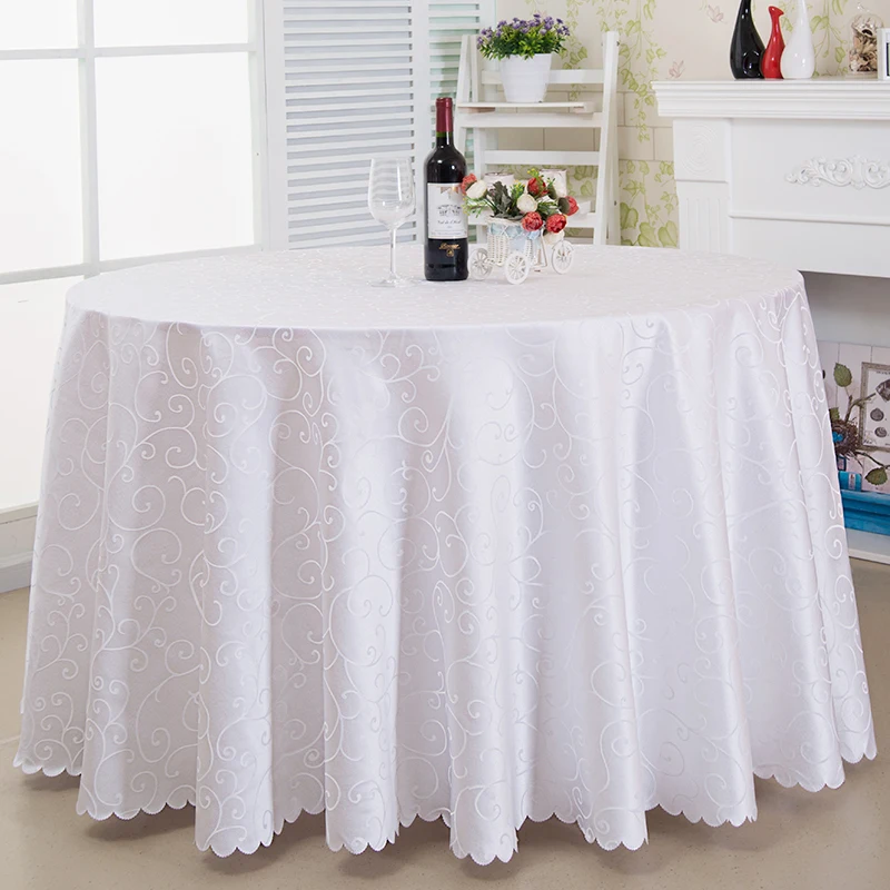 Свадебная вечеринка жаккардовая Полиэфирная Ткань Твердая круглая скатерть для