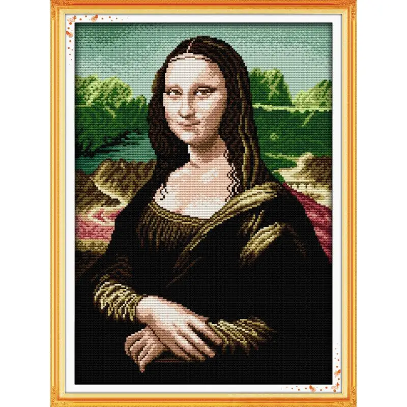 Joy Sunday Mona Lisa лелеять домашний декор Счетный Печатный холст DMC Набор для вышивки
