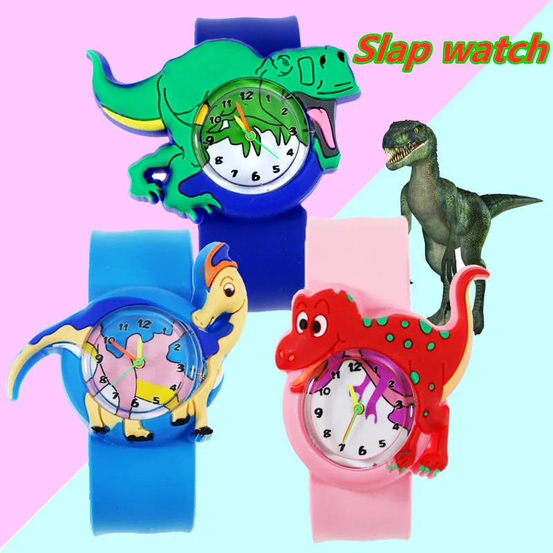 Часы с динозаврами для мальчиков 3D мультфильм курица пингвин слон силиконовый