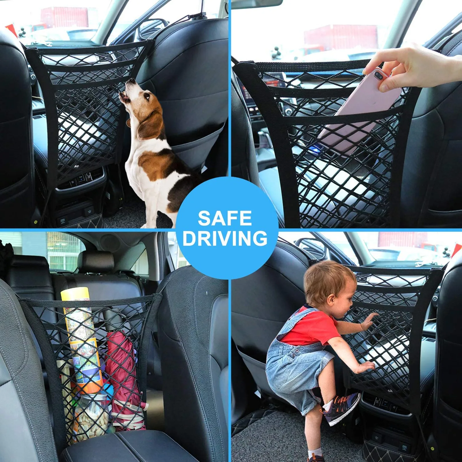 

2/3 Layer Car Mesh Organizer Seat Back Stowing Tidying Net Bag Cargo Tissue Purse Phone Holder Auto Trunk Organizer Accessories
