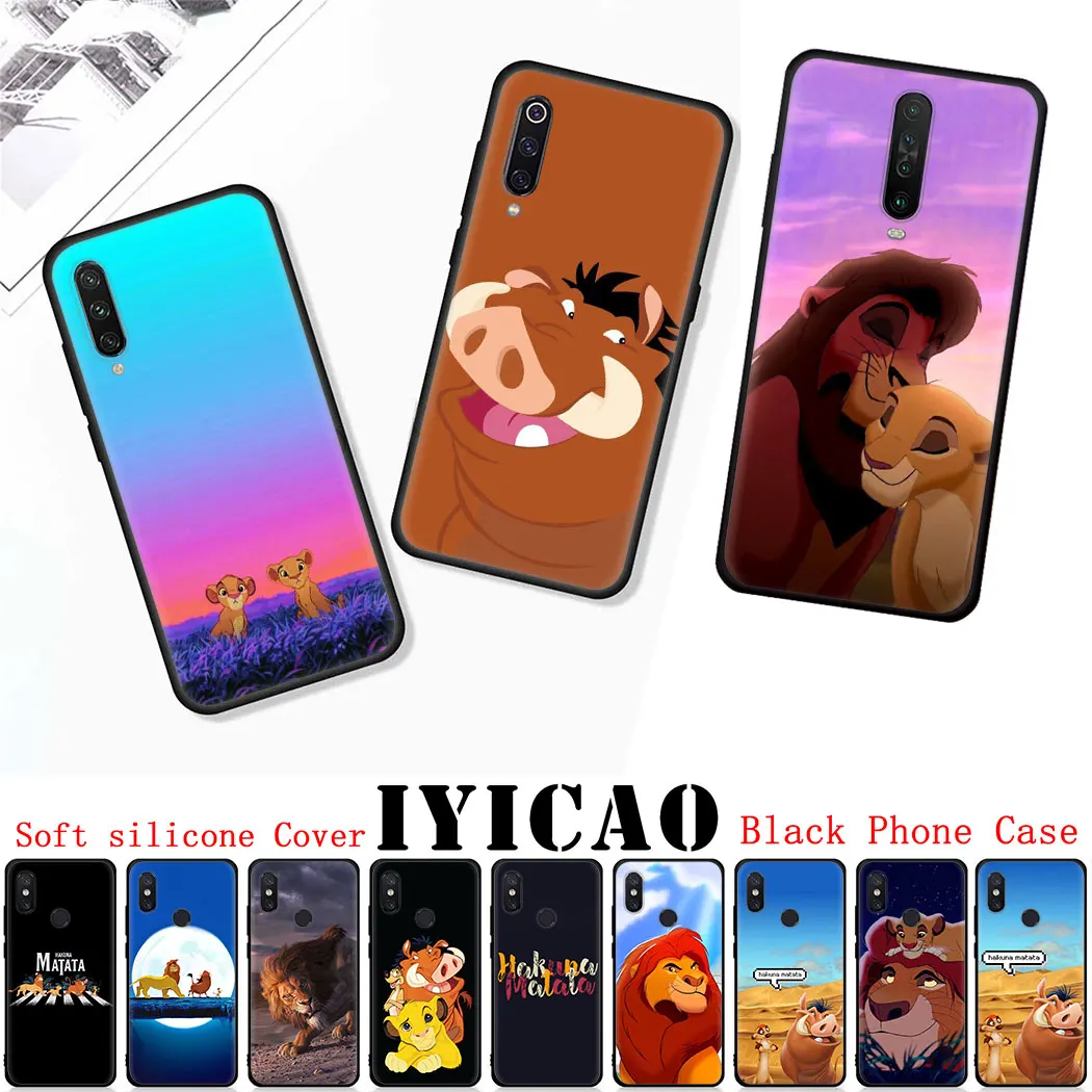 Мягкий силиконовый чехол для Xiaomi Mi 8 9 A2 SE Lite Pro 6 F1 A1 5X A3 черный телефона Hakuna Matata Lion