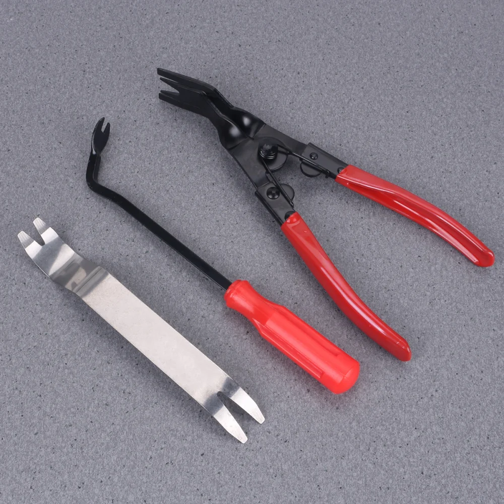 

6pcs Car Audio Removal Disassembly Tool Set Open Install Repairing Pry Tool Kit Pry Plates Pliers Screwdriver with Transparent B