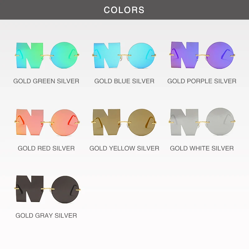 

2020 Metal Party Time Rimless Sunglasses Woman New Fashion Sunglasses Woman Trend Personality Irregular Sunglasses Unisex UV400