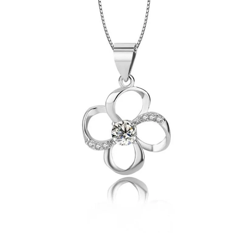 Женское ожерелье с подвеской в виде голубого клевера ювелирное изделие высокого