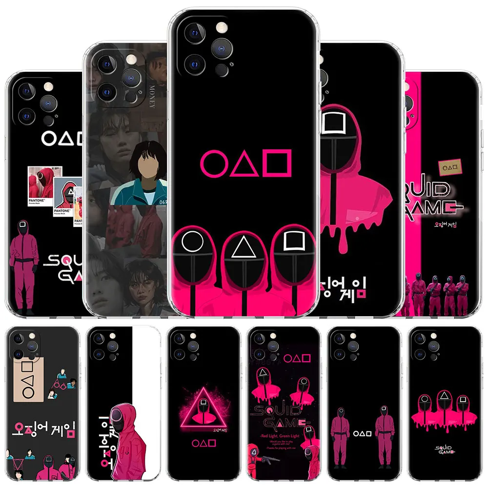 

Squid Game Hot TV Clear Case For Apple iPhone 11 13 12 Pro 7 XR X XS Max 8 6 6S Plus 5 5S SE 2020 11Pro Soft Phone Covers