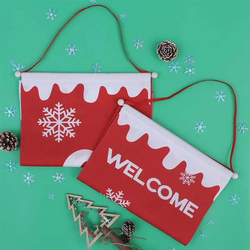 

1pair Door Flag Christmas Party Decoration For Door Decoration Display Home Party Decor Supplies