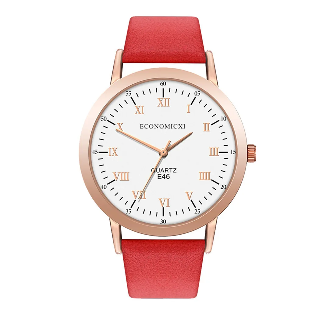 

Роскошное движение Red кожаный ремешок Vrouwen большой циферблат женские часы лучший бренд водонепроницаемые часы Relogio Feminino часы