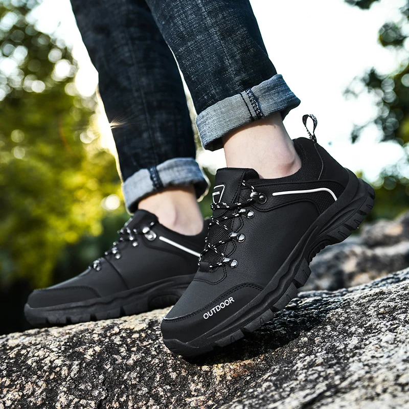 

Big Size 39-48 Men Hiking Sneakers Waterproof Mountain Climbing Shoes Non-Slip Trekking Footwear Lace Up Walking Athletic Traine