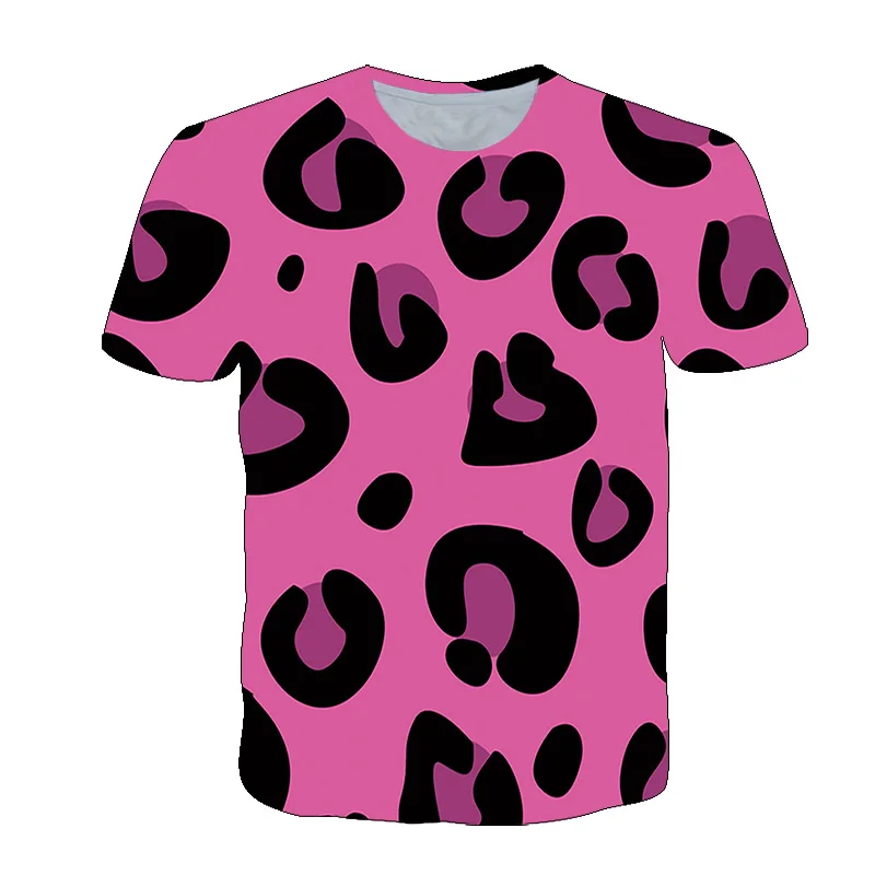 

New summer women's leopard print pattern fashion short-sleeved women's printed clothes, women's T-shirt tops children's T-shirts