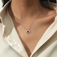 kaku fashion roman numerals green diamond necklace for women simple design clavicle chain trend jewelry birthday gift