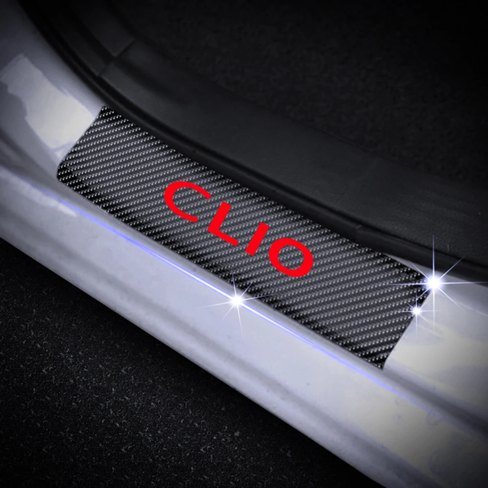

Car Door Sill Scuff Plate For Renault CLIO 4D Carbon Fiber Vinyl Stickers Auto Accessories Door Threshold Plate Stickers 4Pcs