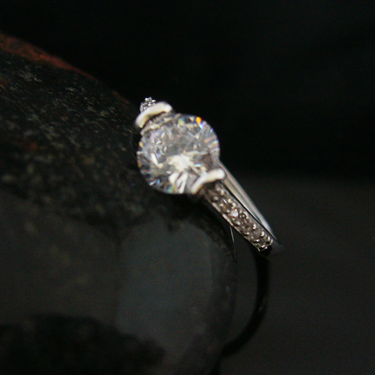 

High Quality Shining Rhinestone CZ Women Wedding Bands Adjustable Ring
