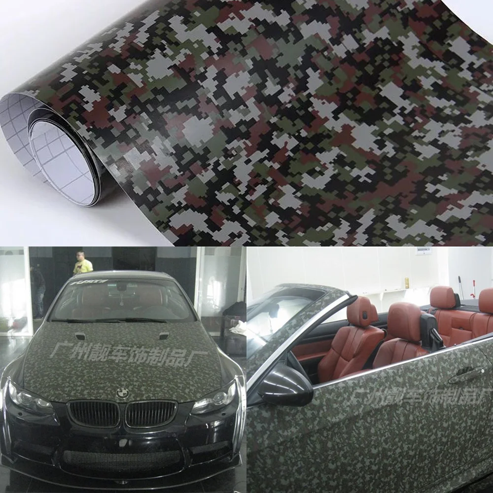 Digital Camouflage Camo Car SUV 4X4 Vinyl Wrap Whole Body Decals Air Release Film Stickers 28m x 1.52m Big Roll Films