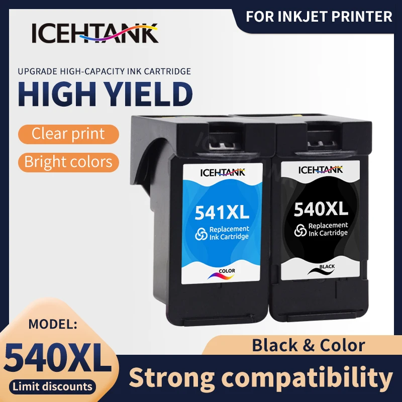 

Восстановленные чернильные картриджи Icehtank 540XL 541XL PG540 CL540, совместимы с Canon MX475 MX525 MG3650 MG3600 MG3250 MG2150