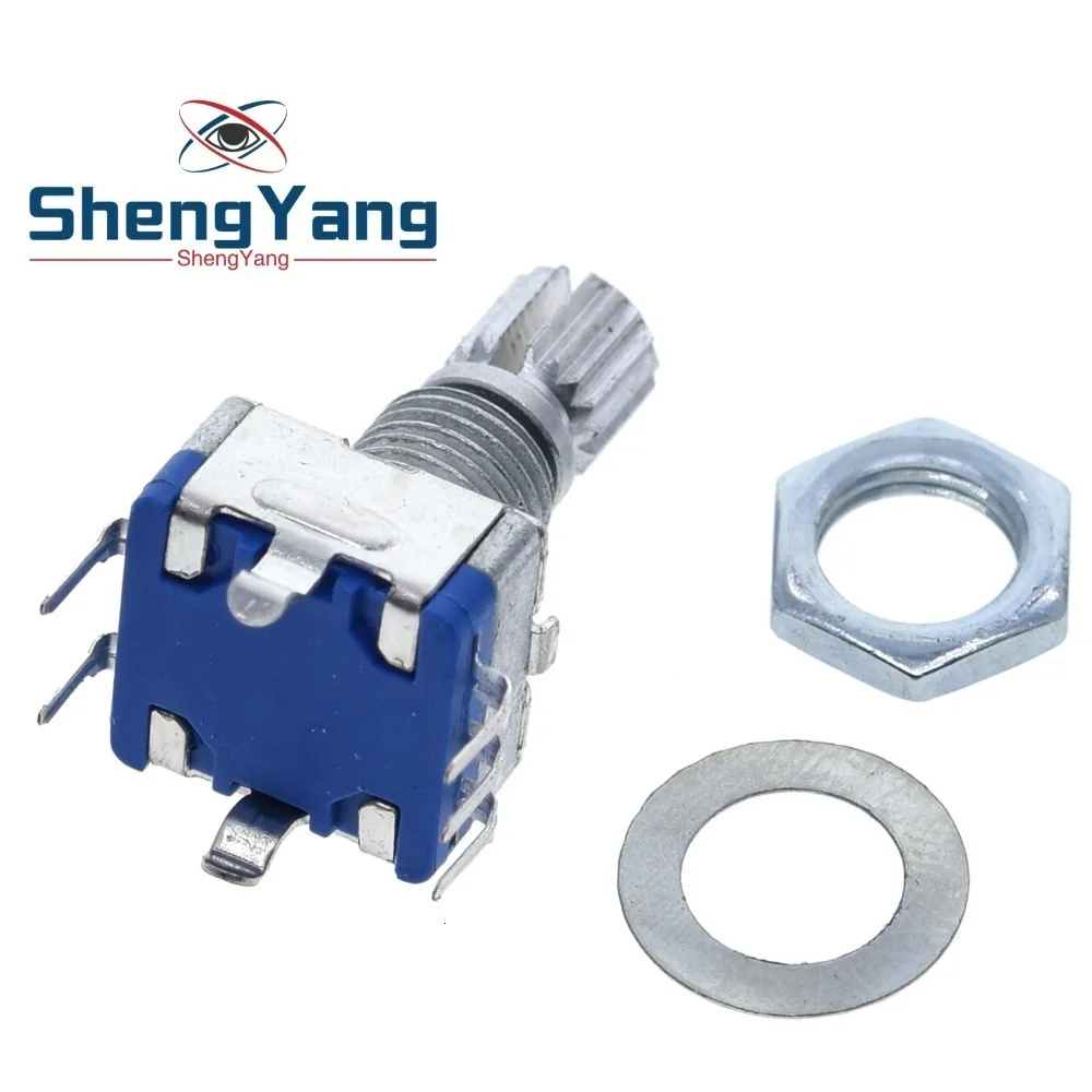 ShengYang 1 шт., Поворотный энкодер, кодовый переключатель/EC11/цифровой потенциометр с переключателем 5Pin длина ручки 15 мм