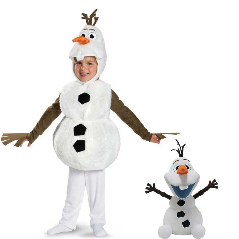 Удобные Делюкс плюшевые прелестный ребенок Олаф из мультфильма Детский костюм