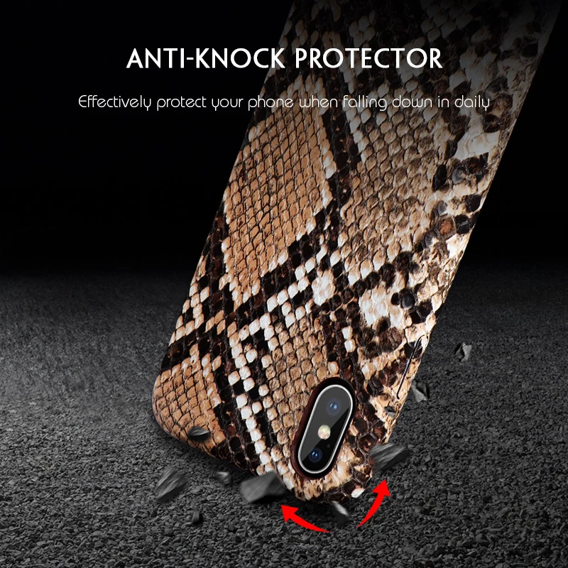 Чехол из искусственной кожи под змеиную кожу для iPhone 11Pro Max X XR XS текстурированный