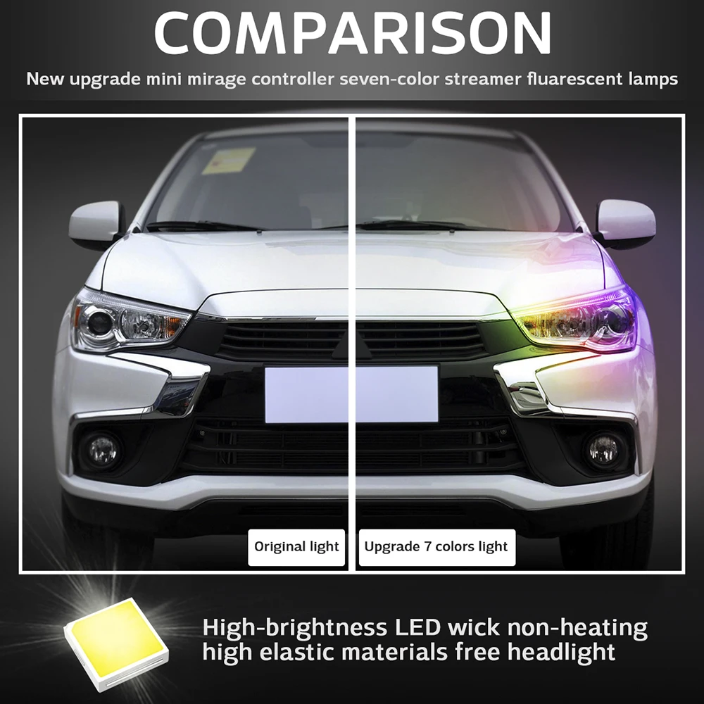 Красочные дистанционного Управление RGB дневные ходовые огни светильник