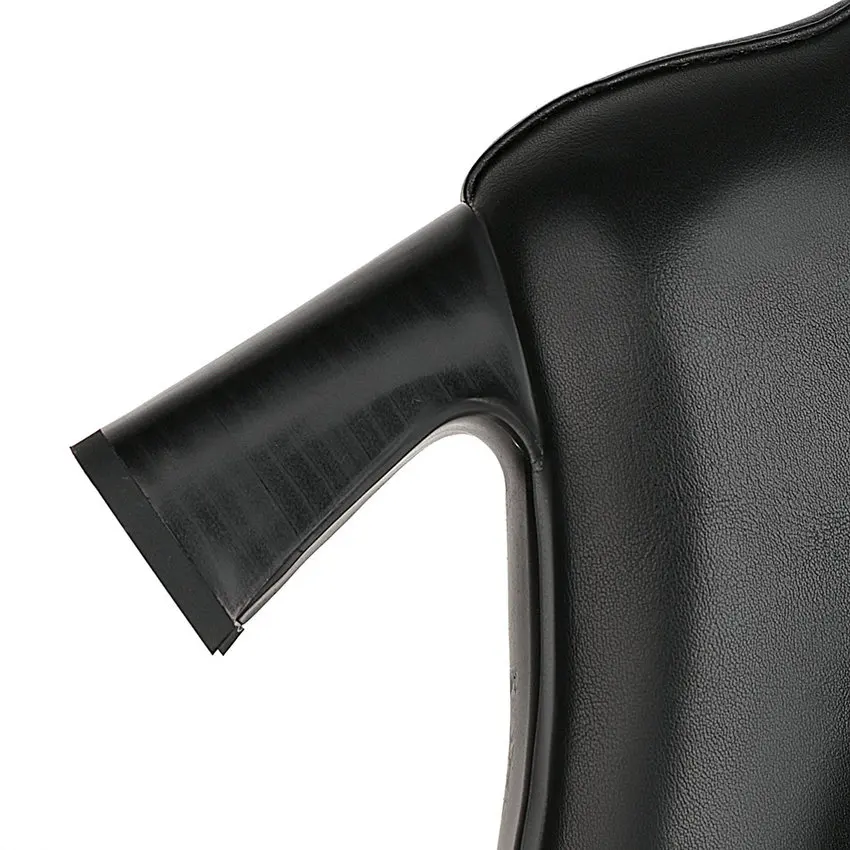 

ESVEVA 2021 Zipper Round Toe Square High Heel PU Leather Ankle Boots Platform Women Boots Shoes Platform Boots Size 34-43