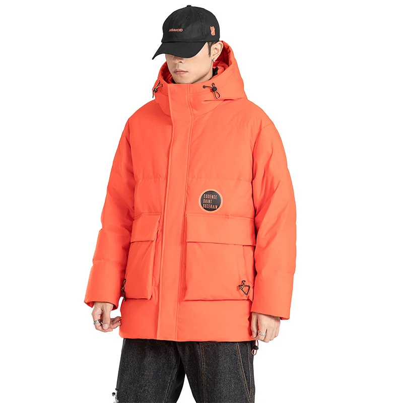 

Winter 90% White Duck Down Large Pocket Work Jacket Men's Outdoor Trekking Camping Hiking Clothing Tooling Warm Coat StormSuit