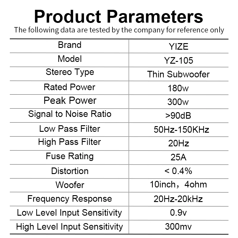 Автомобильный сабвуфер автомобильный аудиосабвуфер ультратонкий 12 В активный 10