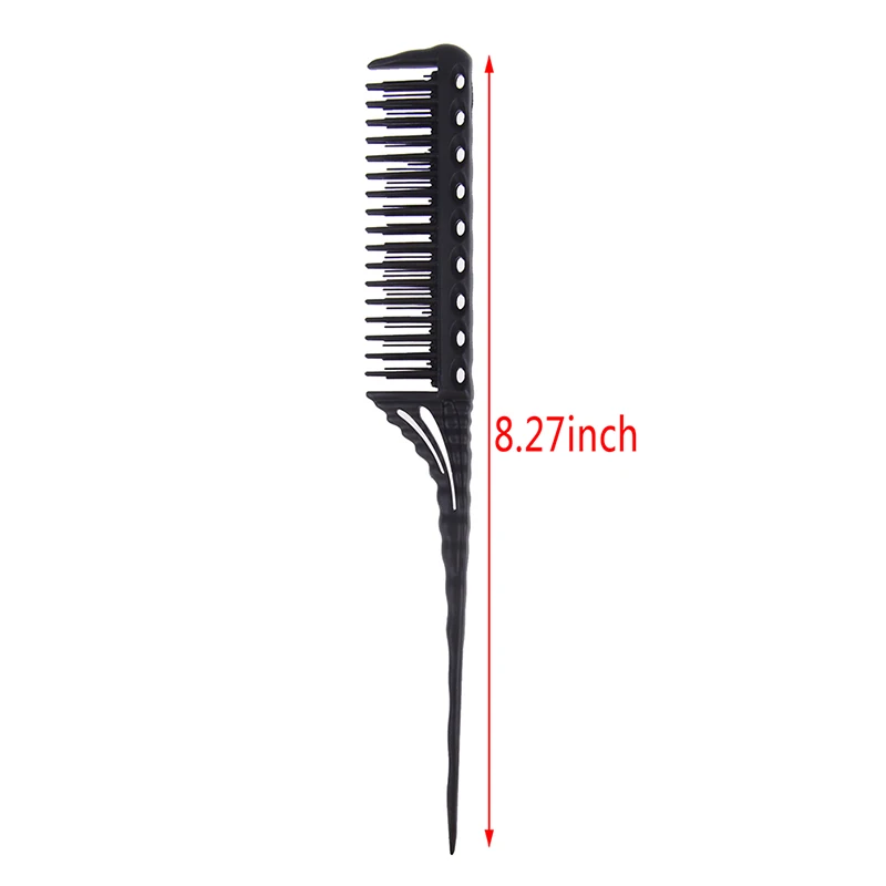 

Hair 3-Row Teeth Teasing Comb Detangling Brush Rat Tail Comb Adding Volume Back Coming Hairdressing Combs Hairbrush Comb