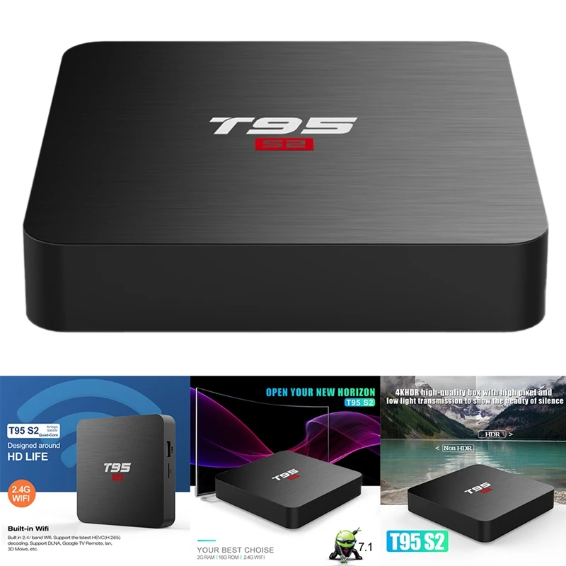 

Домашний кинотеатр T95 S2 Android 7,1 Smart Tv Set-Top Box, проигрыватель 4K Wifi, медиаплеер, ТВ-приставка, умный Hdtv Box