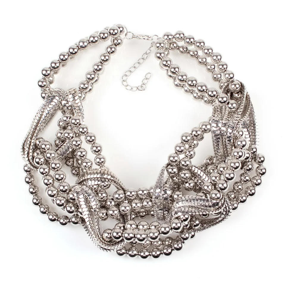 2017 Fashionable New Design Brand Statement Necklace Alloy Chain Bead Chunky Big Pendant For Women Jewelry Wholesale|pendant gift|pendant necklace