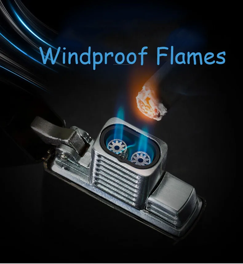 Оригинальная двухструйная Зажигалка zorro с ветрозащитным стальным внутренним