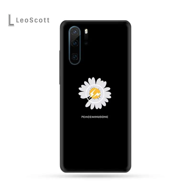 

Black White Flower Daisy Phone Case For Huawei P9 P10 P20 P30 Pro Lite smart Mate 10 Lite 20 Y5 Y6 Y7 2018 2019