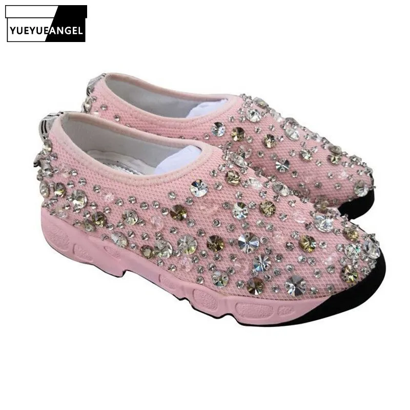 Женские сетчатые кроссовки роскошная брендовая Дизайнерская обувь с жемчугом