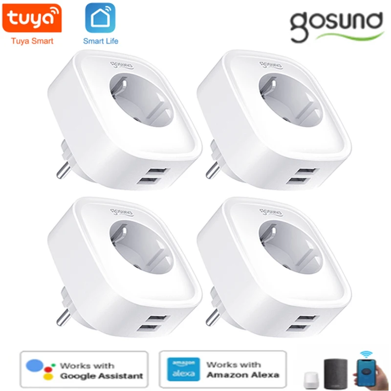 Умная розетка Gosund Tuya/Smart Life с 2 USB выходами 16 А бытовая техника Европейского