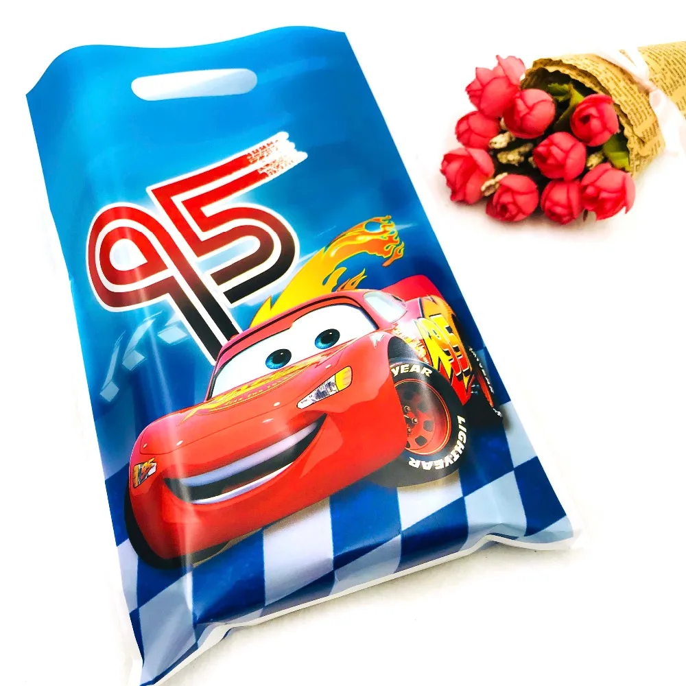 10 шт./компл. Lightning Mcqueen мальчиков вечерние принадлежности Подарочный пакет конфеты/заберите мешок с персонажем из мультфильмов высокого качества Вечерние праздники и события украшения ко дню рождения