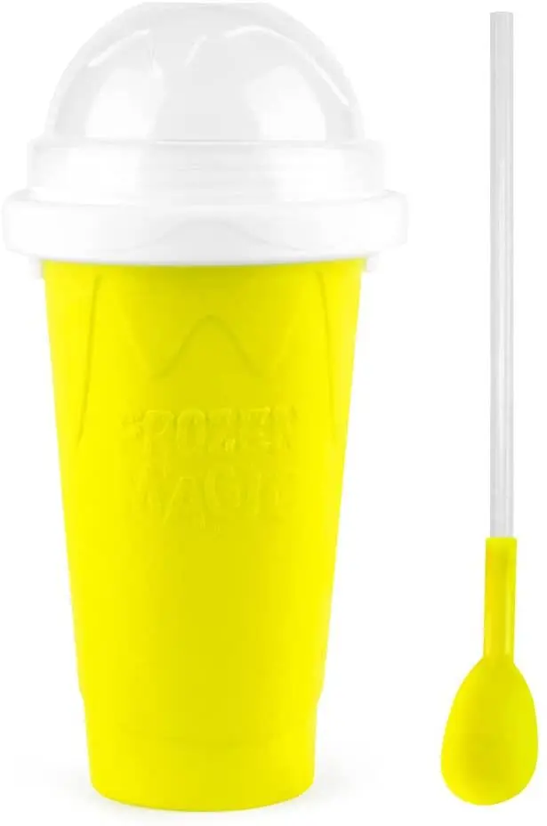 

Quick-frozen Smoothies Cup Eco-friendly Double Layer Silicone Slushy Ice Cream Maker Squeeze Slush Cooling Cup for Home