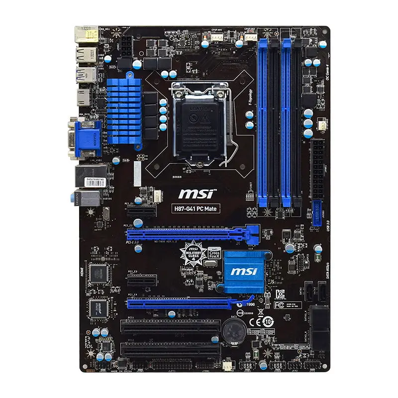 

MSI H87-G41 PC Mate LGA 1150 Intel H87 Desktop PC Motherboard DDR3 32GB Core i7-4770K i5-4670K CPUS SATA3 USB3.0 PCI-E 3.0 ATX
