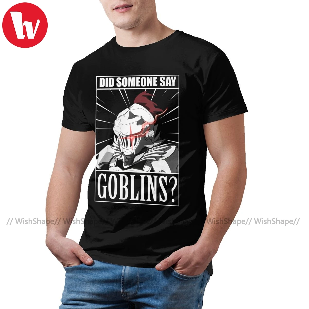 Goblin Slayer футболка Did Anyone уличная Мужская потрясающая с коротким рукавом|Мужские