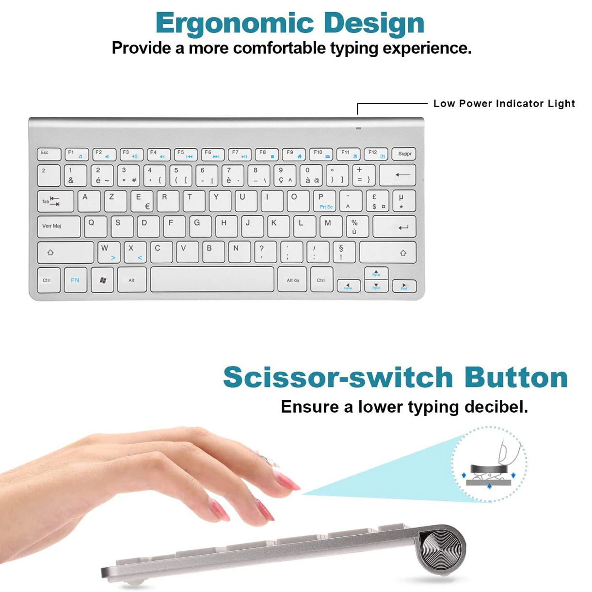 Клавиатура AZERTY с французской раскладкой беспроводная клавиатура мышь